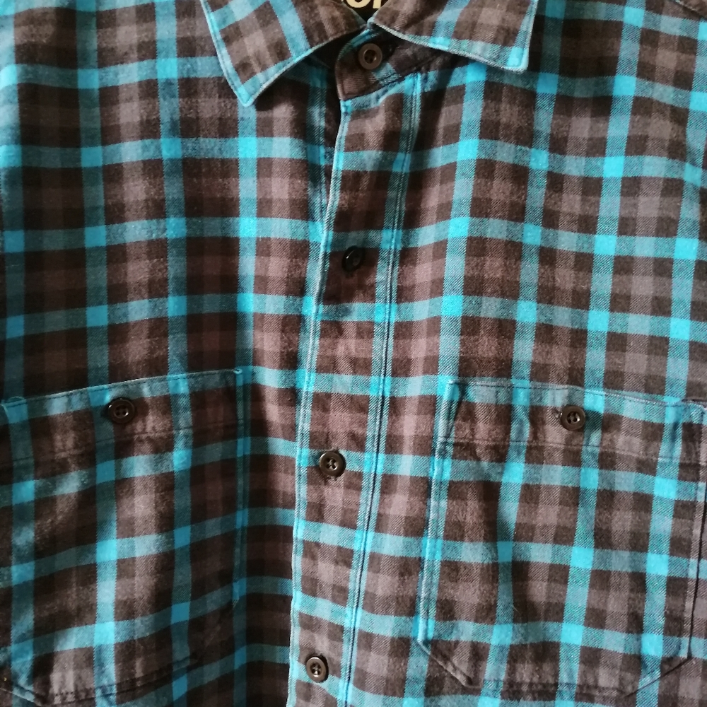 Nomis Flannel Blue Black Grey Large - Picture 3 of 11